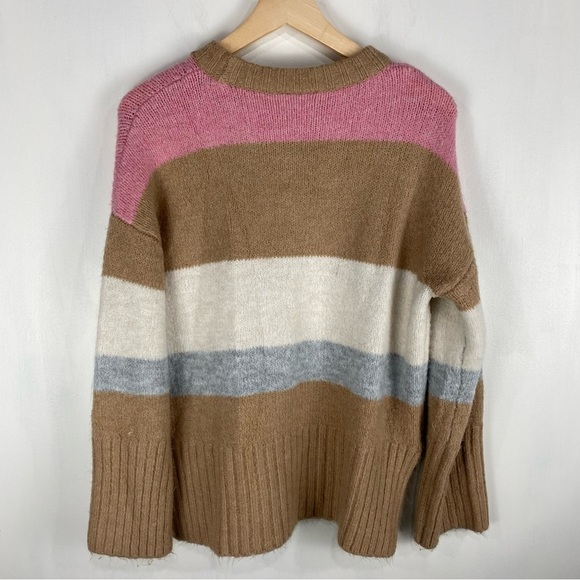 TopShop Striped Ribbed Knit Super Soft Crewneck Pullover Sweater Top Size 0-2 - Picture 5 of 5